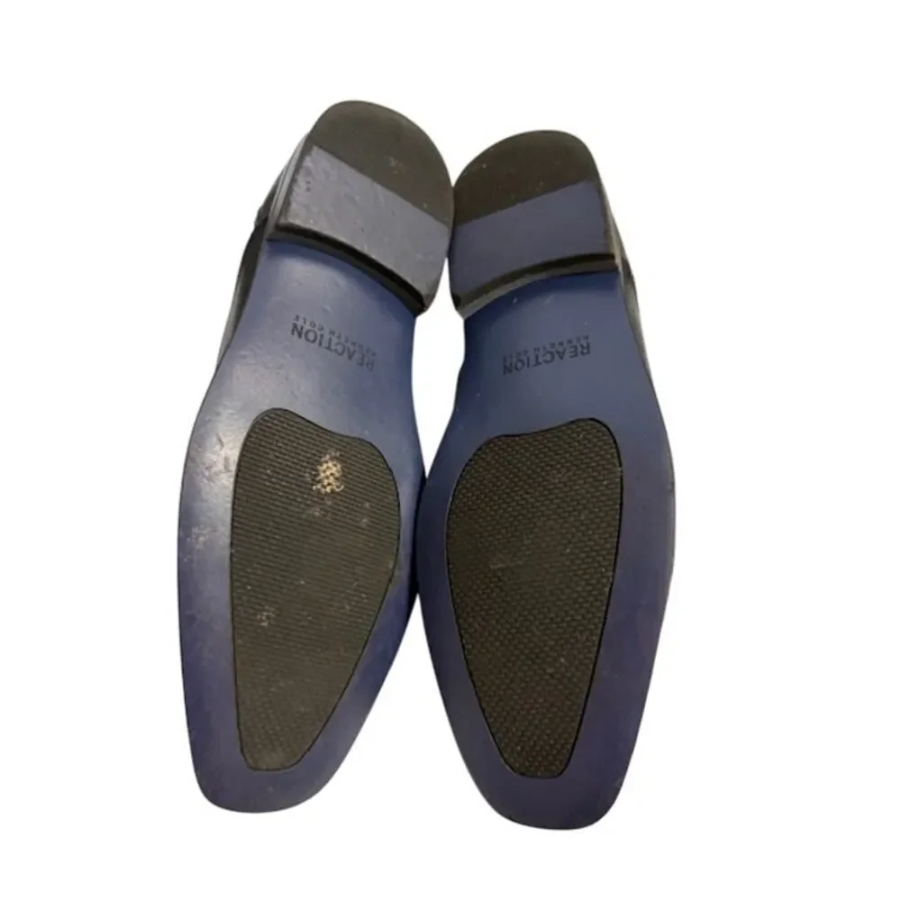 Reaction Kenneth Cole Men's Black Leather Loafers Witter Slip On Shoes Size 10 M